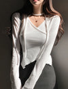 Choker Shirt Korean Romantic Style v