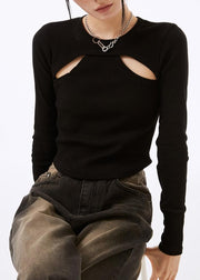 Waffle long sleeve Crop Shirt Y2K