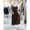 Pleated long Dress Korean Bohemian romantic style